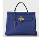 Hermes Shopping Bag H1046 in Royalblue with Gold hardware H1046