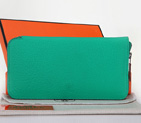 Hermes Zipper Wallet Original Clemence Leather A309 Green A309
