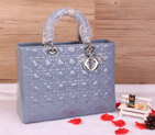 Lady Dior Bag Medium Bag D1667 Lavender Patent Leather Silver D1667