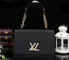 Louis Vuitton Original Leather Twist Bag M48618 Black M48618