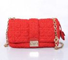 MISS DIOR Bag Nubuck Fabric D6347 Red D6347