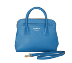 PRADA Saffiano Cuir and City Calf Leather Tote Bag BN2596 in Light Blue BN2596