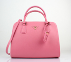 PRADA Saffiano Leather Tote Bag BN2609 in Cherry pink 2609