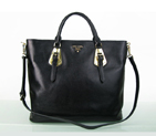 Prada BN1902 Original Calf Leather Tote Bag in Black 1902