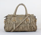 Prada Gaufre Lambskin Leather Tote Bag 8350 in Gray 8350