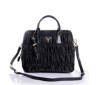 Prada Gaufre Leather Top Handle Bag BN1336 in Black 1336