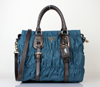 Prada Gaufre Leather Top Handle Bag BN1336 in Royal blue 1336