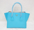 Prada Glace Calf Leather Tote Bag BN2619 in Lake blue 2619