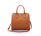 Prada Ostrich stripes Leather Tote Bag BN2254 in Khaki BN2254