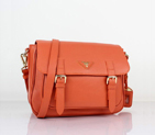 Prada Saffiano Calf Leather Flap Bag BT0904 Orange BT0904