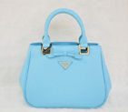 Prada Saffiano Calf Leather Tote Bag BN2245 in Lake Blue 2245