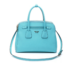 Prada Saffiano Cuir Leather Tote Bag 103358 in Light blue 103358