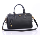Prada Saffiano Leather Handbag BL0796 in Black BL0796