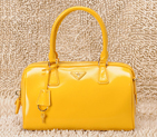 Prada Saffiano Leather Handbag BL0796 in Yellow BL0796
