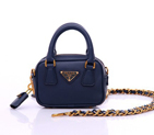 Prada Saffiano Leather Mini Tote Bag BL0705 in Royal blue BL0705