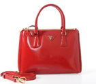 Prada Saffiano Patent Leather Tote Bag 1801 in Flame 1801