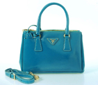 Prada Saffiano Patent Leather Tote Bag 1801 in Royal green 1801