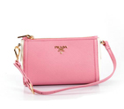 Prada Saffiano Small Shoulder Bag 1N1733 in Pink with White 1N1733