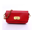 Prada Saffiano Vernice Cross Body Bag with Braided Leather Chain Strap BT0829 in Red BT0829