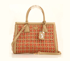 Prada Weave Leather Tote Bag BP6001 in Apricot with Orange BP6001