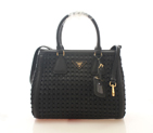 Prada Weave Leather Tote Bag BP6002 in Black BP6002