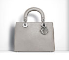 Small Diorissimo bag in bullcalf leather with a silver-tone metallic finish M0915PTUZ M05K
