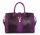 YSL 2013 Cabas Chyc lizard leather tote handbag 8221 Purple 8221