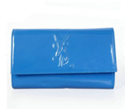 Yves Saint Laurent Belle De Jour Patent Leather Wallet 8223 Blue 8223
