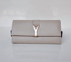 Yves Saint Laurent Large Y Line Flap Wallet 241175 Grey 241175