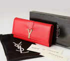 Yves Saint Laurent Large Y Line Flap Wallet Red 274524
