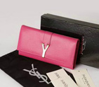 Yves Saint Laurent Large Y Line Flap Wallet Rosy 274524