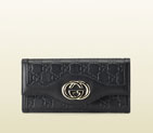 guccissima leather continental wallet 282431