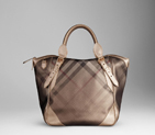 MEDIUM METALLIC CHECK TOTE 38037411