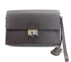Hermes Jet Pochette Clutch Bag Clemence Leather Brown H669