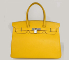 Hermes Birkin 35CM Tote Bags Smooth Togo Leather Turkey Yellow Silver H35