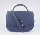 Hermes Stirrup Shoulder Bag Royalblue Calfskin Gold H8088