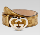 belt with heart-shaped interlocking G buckle 245856 AHB1G 8245