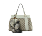 'smilla' tote with removable fur tails and bamboo 269926 FQX2Z 9062