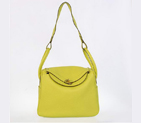 Hermes Lindy 30CM Havanne Handbags 1057 Lemon Leather Golden Hardware H1057