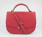 Hermes Stirrup Shoulder Bag Red Calfskin Gold H8088