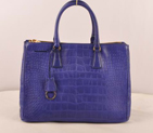 Prada Medium Croco Leather Tote Bag Blue 16625M