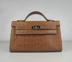 Hermes Kelly 22CM Light Coffee Crocodile Stripe HKL22LCCS006