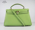 Hermes Kelly 35cm Togo Leather Bag Green 6308 Gold Hardware 6308