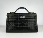 Hermes Kelly 22CM Black Crocodile Stripe HKL220BCS009