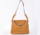 Hermes Lindy 30CM Havanne Handbags 1057 Camel Leather Silver Hardware H1057