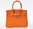Hermes Birkin 25CM clemence leather in Orange with Silver hardware H25LSOS
