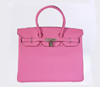 Hermes Birkin 35CM clemence leather in Cherry Pink with Silver hardware H35CCPS