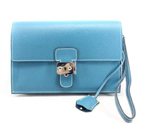 Hermes Jet Pochette Clutch Bag Clemence Leather Blue H669