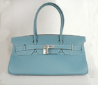 Hermes Birkin togo leather 42CM togo in Medium Blue with Silver hardware H42BJMBS