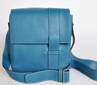 Hermes Alfred Bag clemence leather in Medium Blue 92114